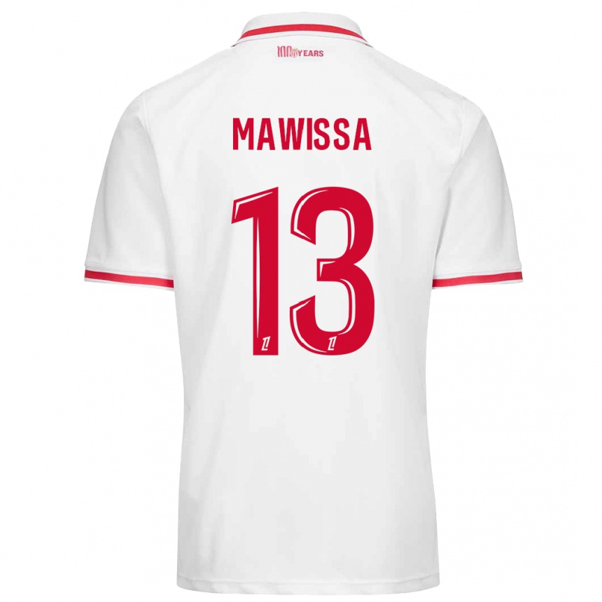 Enfant Football Maillot Christian Mawissa Elebi #13 Blanc Rouge Tenues Domicile 2024/25