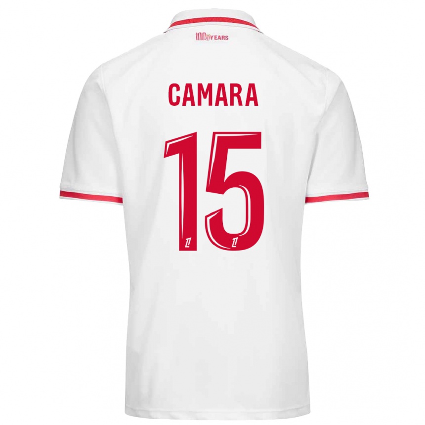 Enfant Football Maillot Lamine Camara #15 Blanc Rouge Tenues Domicile 2024/25