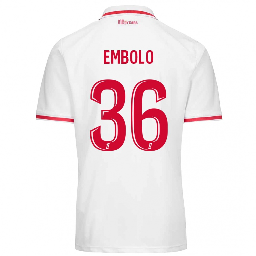 Enfant Football Maillot Breel Embolo #36 Blanc Rouge Tenues Domicile 2024/25