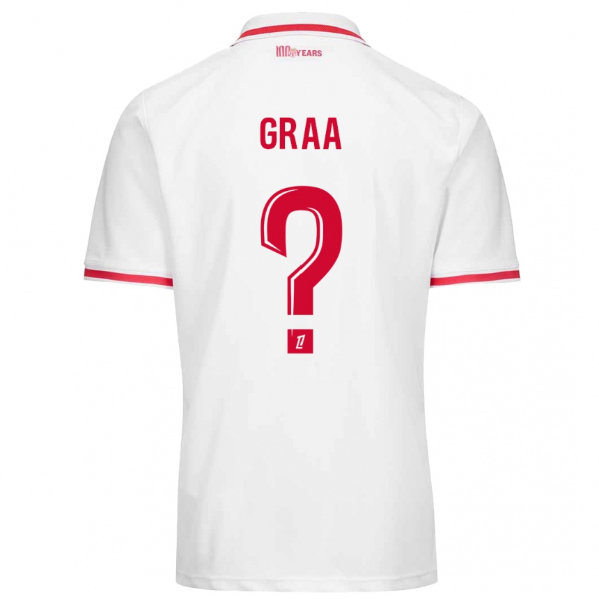 Enfant Football Maillot Mohamed Graa #0 Blanc Rouge Tenues Domicile 2024/25