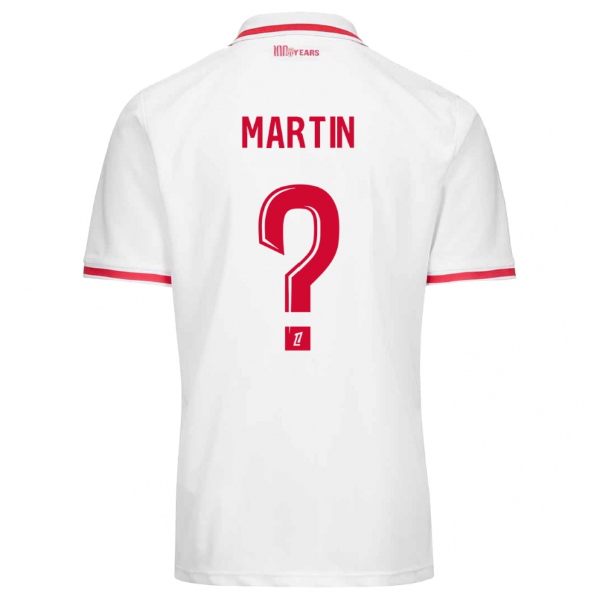 Enfant Football Maillot Logan Martin #0 Blanc Rouge Tenues Domicile 2024/25