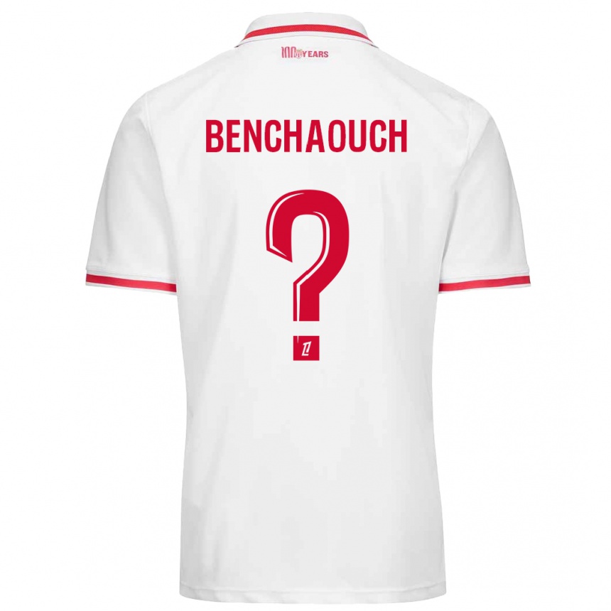 Enfant Football Maillot Yanis Benchaouch #0 Blanc Rouge Tenues Domicile 2024/25