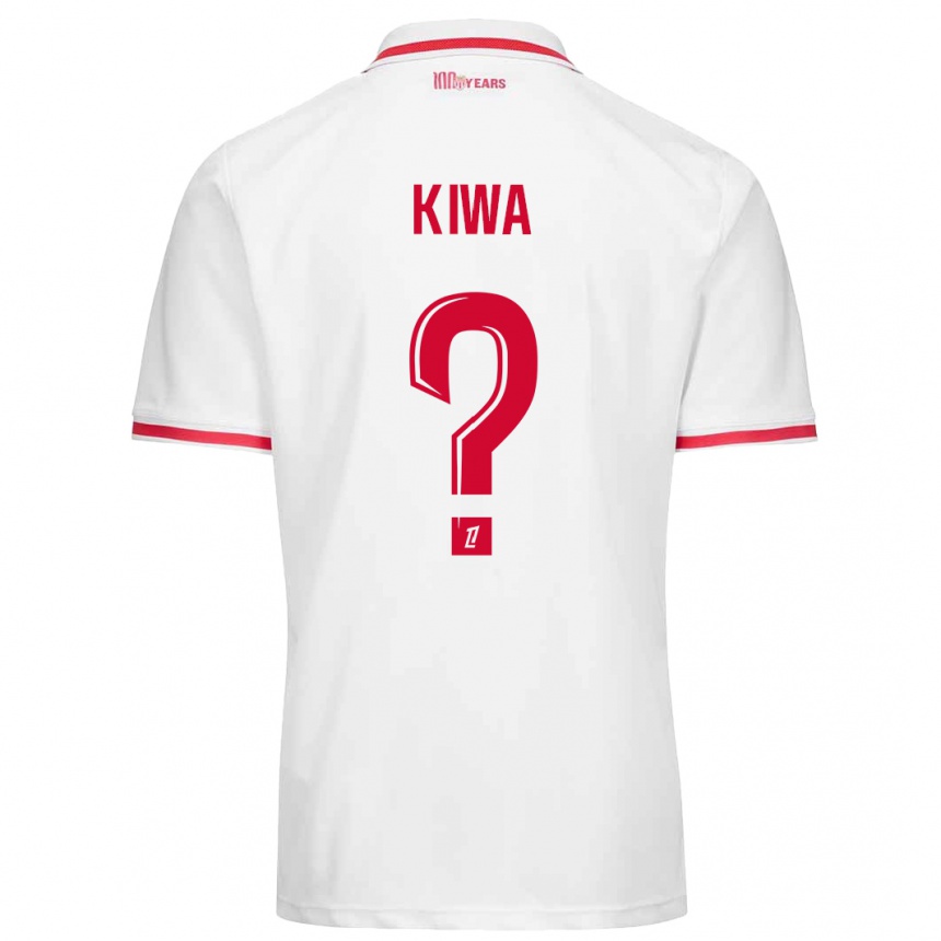 Enfant Football Maillot Bradel Kiwa #0 Blanc Rouge Tenues Domicile 2024/25