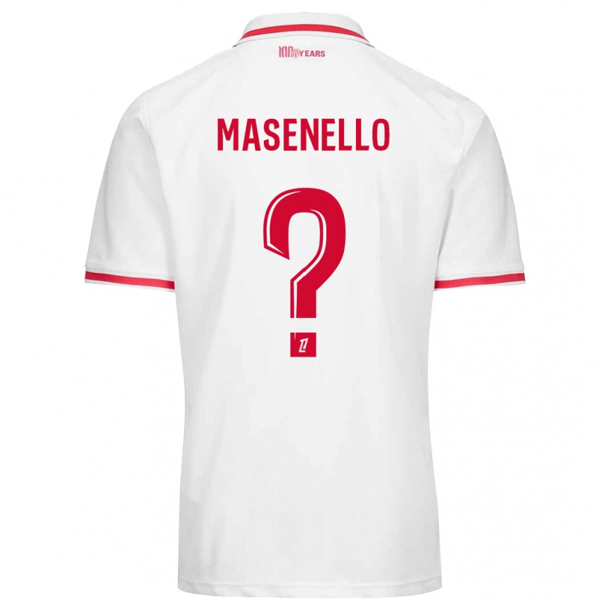 Enfant Football Maillot Tristan Masenello #0 Blanc Rouge Tenues Domicile 2024/25