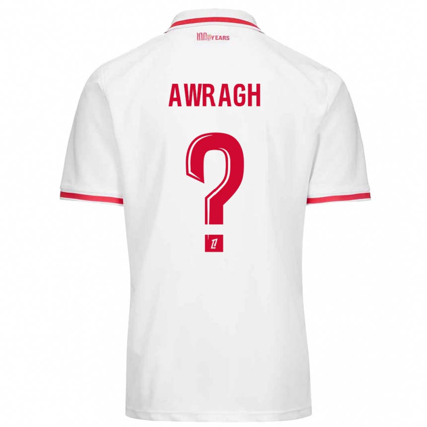 Enfant Football Maillot Soufian Awragh #0 Blanc Rouge Tenues Domicile 2024/25