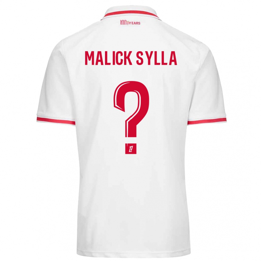 Enfant Football Maillot Malick Sylla #0 Blanc Rouge Tenues Domicile 2024/25