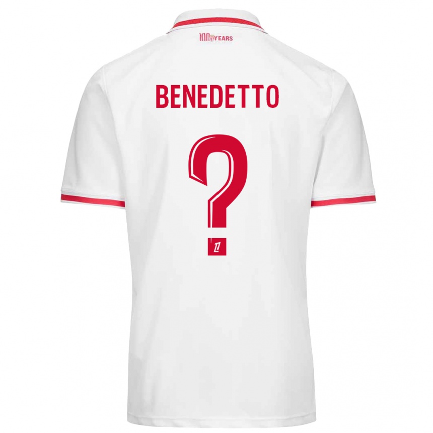 Enfant Football Maillot Antéo Benedetto #0 Blanc Rouge Tenues Domicile 2024/25