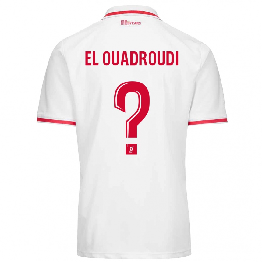 Enfant Football Maillot Imrane El Ouadroudi #0 Blanc Rouge Tenues Domicile 2024/25