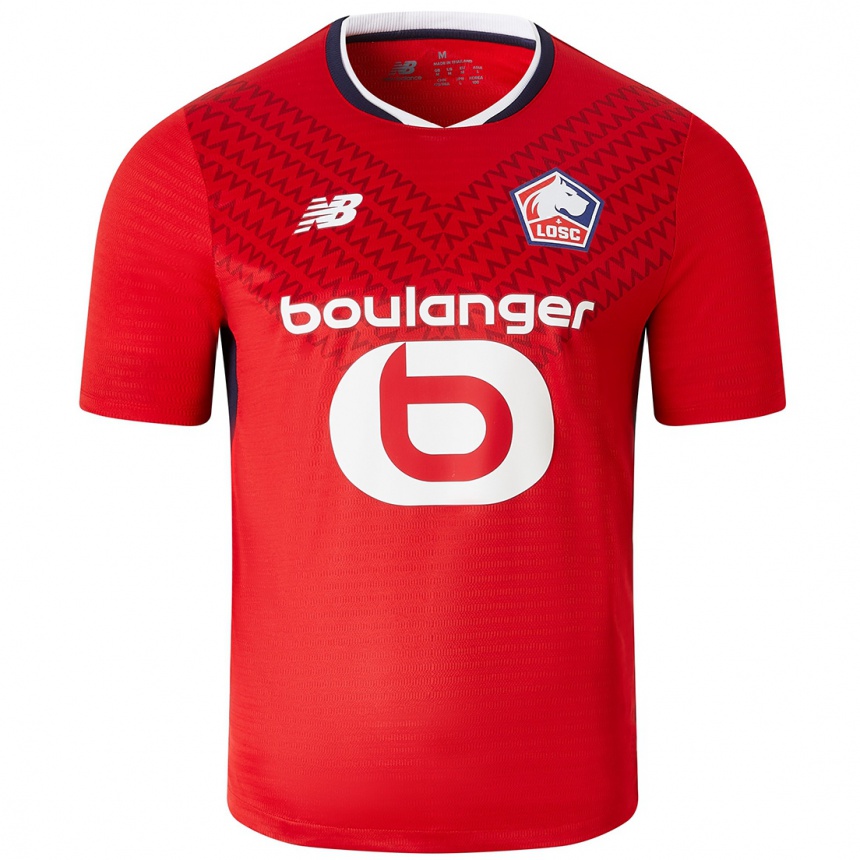 Enfant Football Maillot Mitchel Bakker #20 Rouge Blanc Tenues Domicile 2024/25