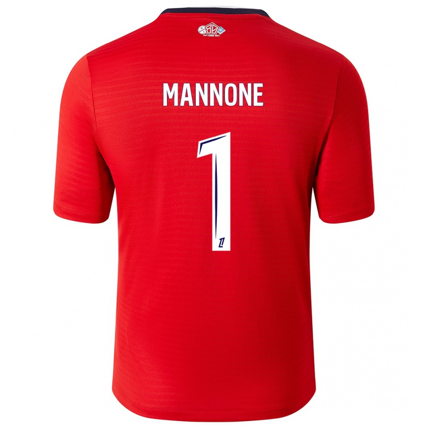 Enfant Football Maillot Vito Mannone #1 Rouge Blanc Tenues Domicile 2024/25