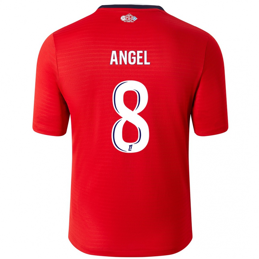 Enfant Football Maillot Angel Gomes #8 Rouge Blanc Tenues Domicile 2024/25