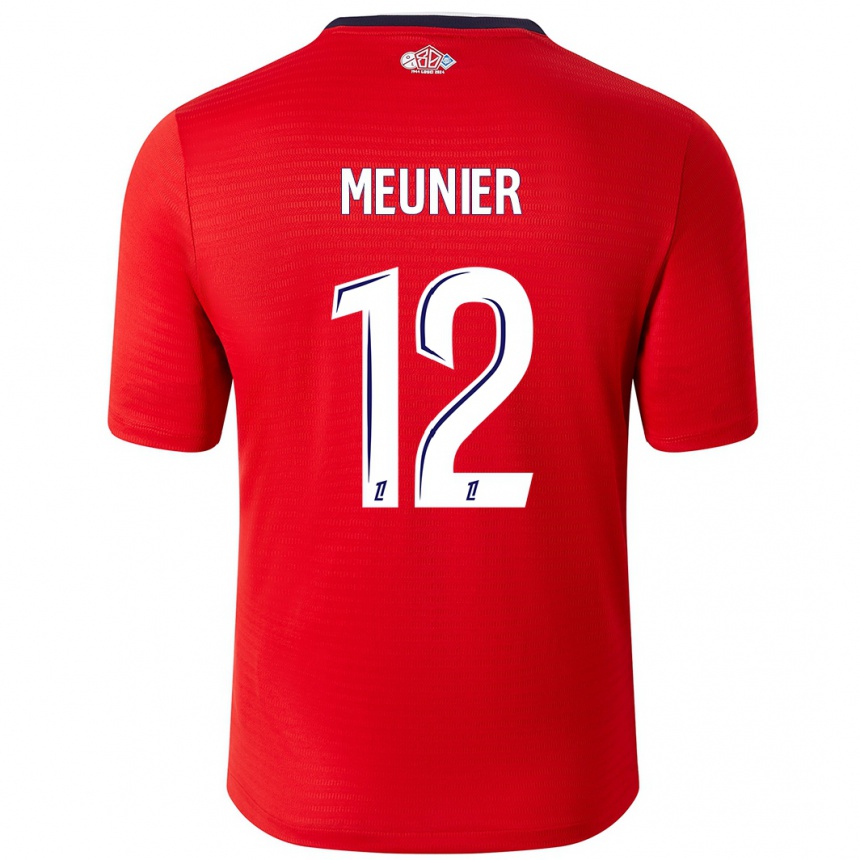 Enfant Football Maillot Thomas Meunier #12 Rouge Blanc Tenues Domicile 2024/25