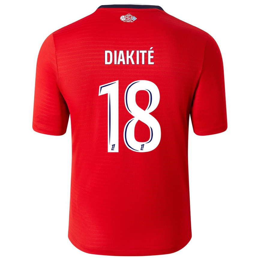 Enfant Football Maillot Bafodé Diakité #18 Rouge Blanc Tenues Domicile 2024/25