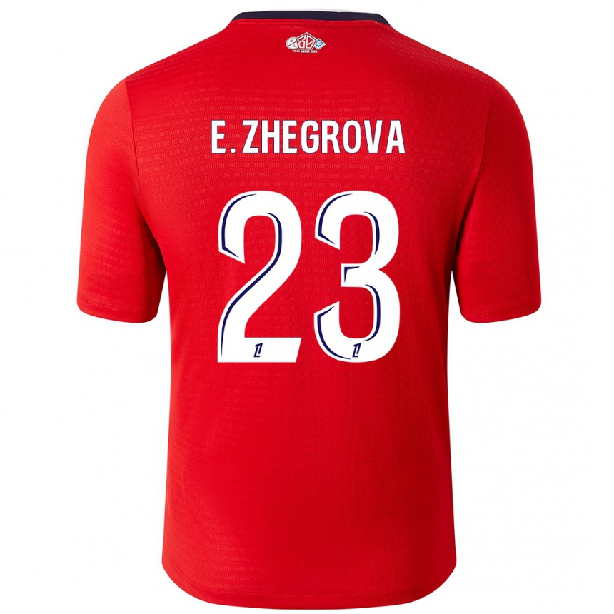 Enfant Football Maillot Edon Zhegrova #23 Rouge Blanc Tenues Domicile 2024/25