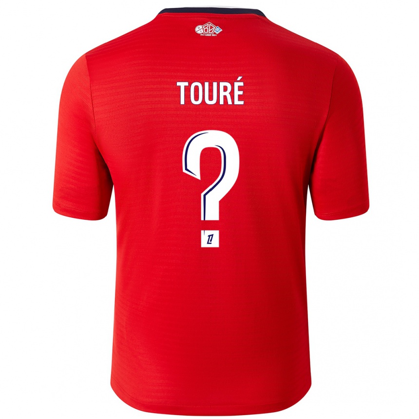 Enfant Football Maillot Ousmane Touré #0 Rouge Blanc Tenues Domicile 2024/25