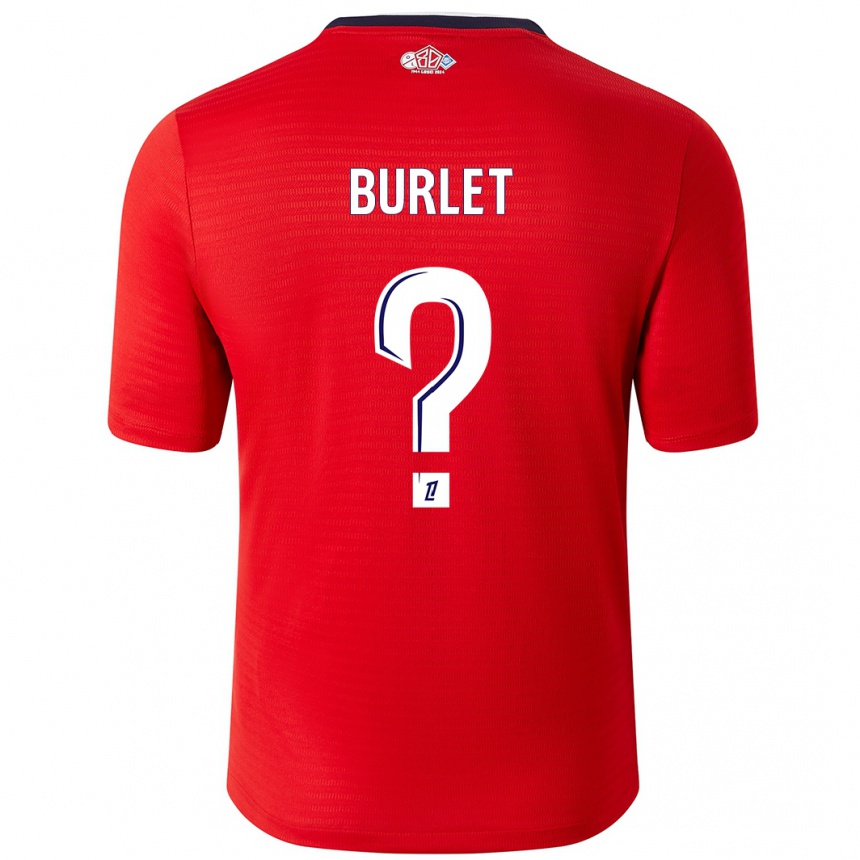 Enfant Football Maillot Vincent Burlet #0 Rouge Blanc Tenues Domicile 2024/25