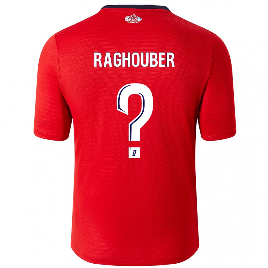 Enfant Football Maillot Ugo Raghouber #0 Rouge Blanc Tenues Domicile 2024/25