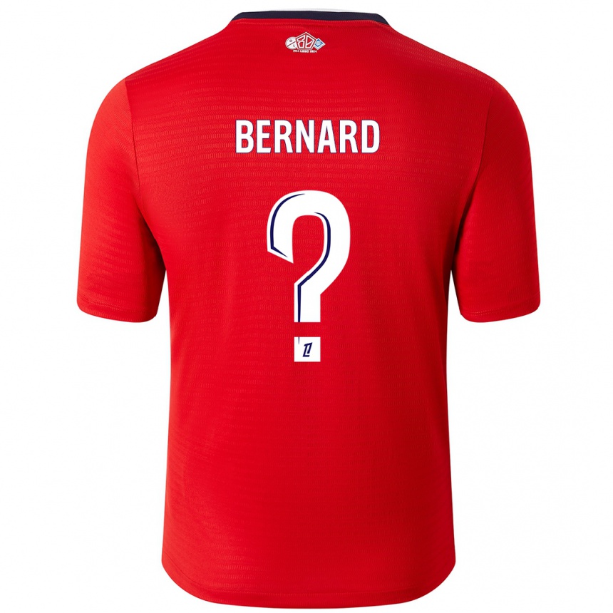 Enfant Football Maillot Loïk Bernard #0 Rouge Blanc Tenues Domicile 2024/25