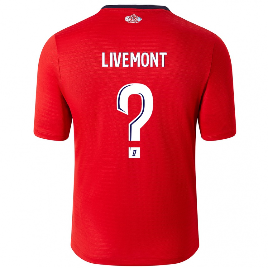 Enfant Football Maillot Antoine Livemont #0 Rouge Blanc Tenues Domicile 2024/25