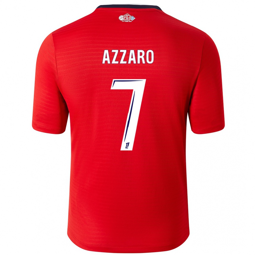 Enfant Football Maillot Lorena Azzaro #7 Rouge Blanc Tenues Domicile 2024/25