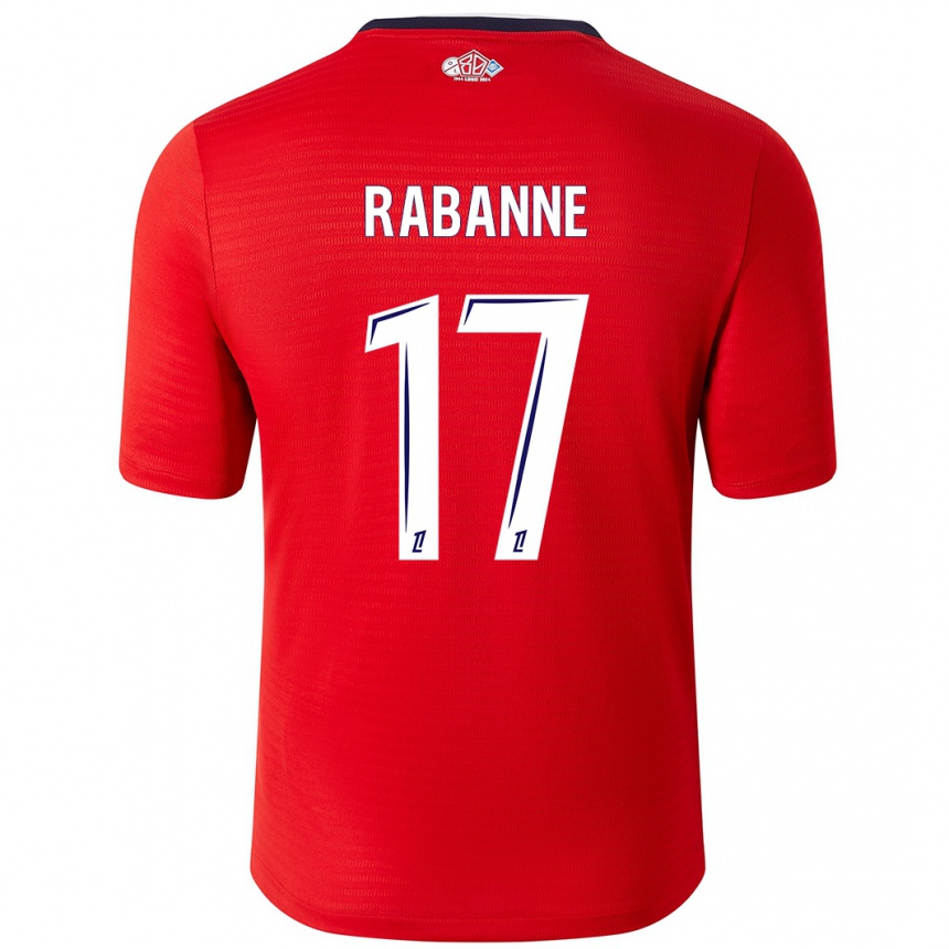 Enfant Football Maillot Julie Rabanne #17 Rouge Blanc Tenues Domicile 2024/25