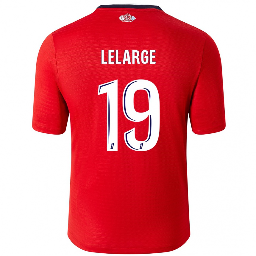 Enfant Football Maillot Claire Lelarge #19 Rouge Blanc Tenues Domicile 2024/25