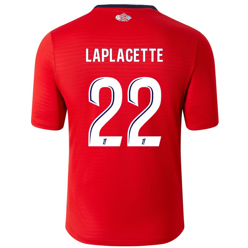 Enfant Football Maillot Tess Laplacette #22 Rouge Blanc Tenues Domicile 2024/25