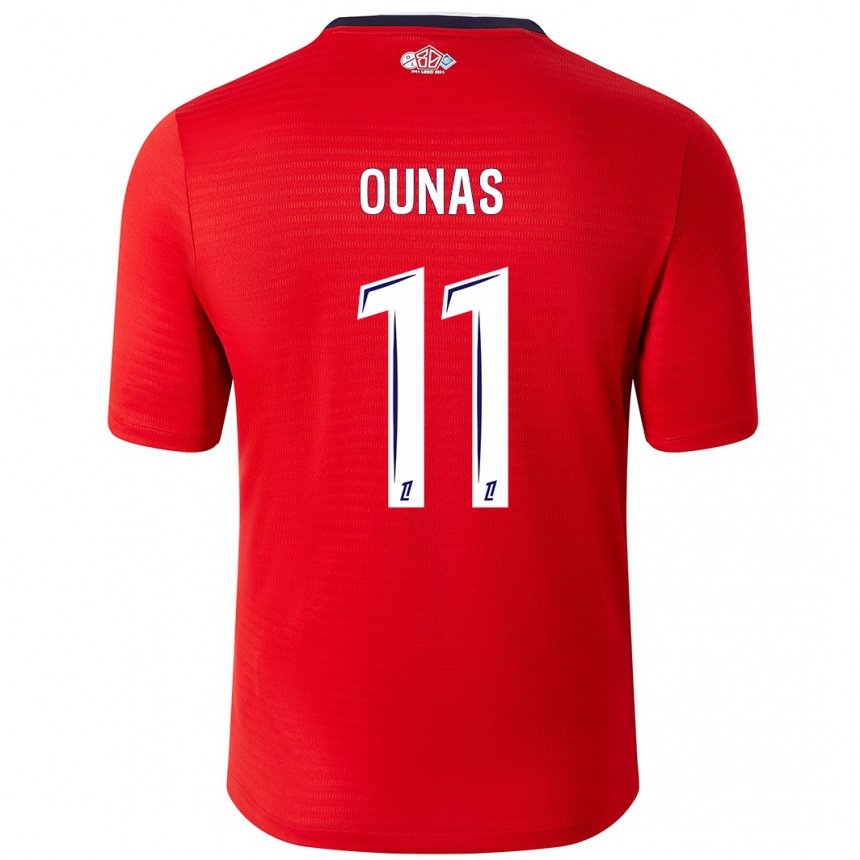 Enfant Football Maillot Adam Ounas #11 Rouge Blanc Tenues Domicile 2024/25