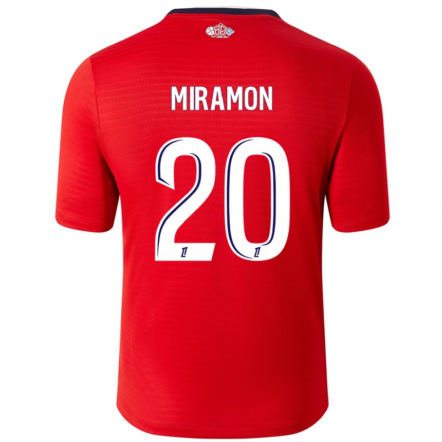 Enfant Football Maillot Ignacio Miramón #20 Rouge Blanc Tenues Domicile 2024/25