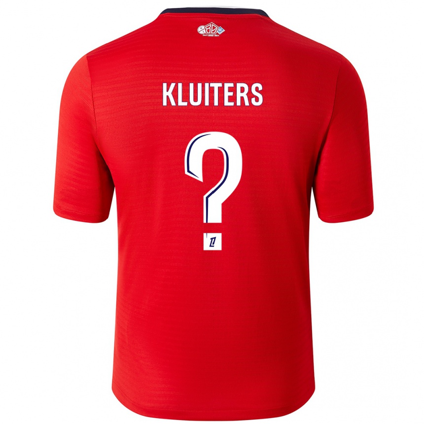 Enfant Football Maillot Luuk Kluiters #0 Rouge Blanc Tenues Domicile 2024/25