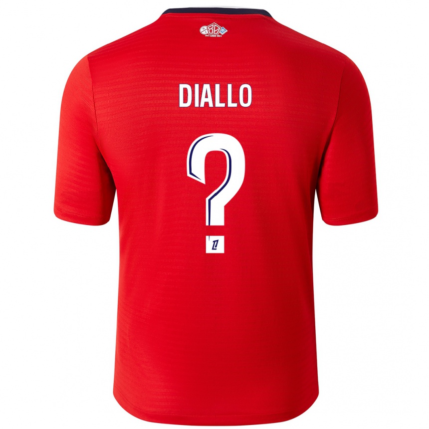 Enfant Football Maillot Alpha Diallo #0 Rouge Blanc Tenues Domicile 2024/25