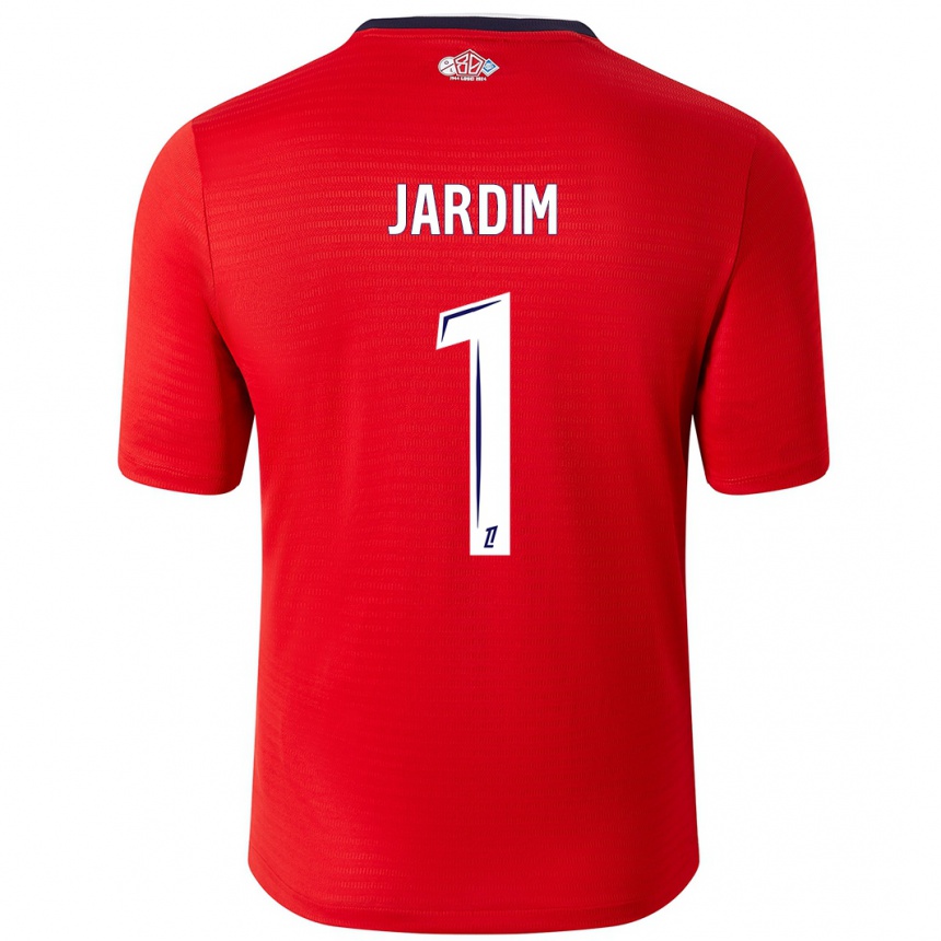 Enfant Football Maillot Leo Jardim #1 Rouge Blanc Tenues Domicile 2024/25