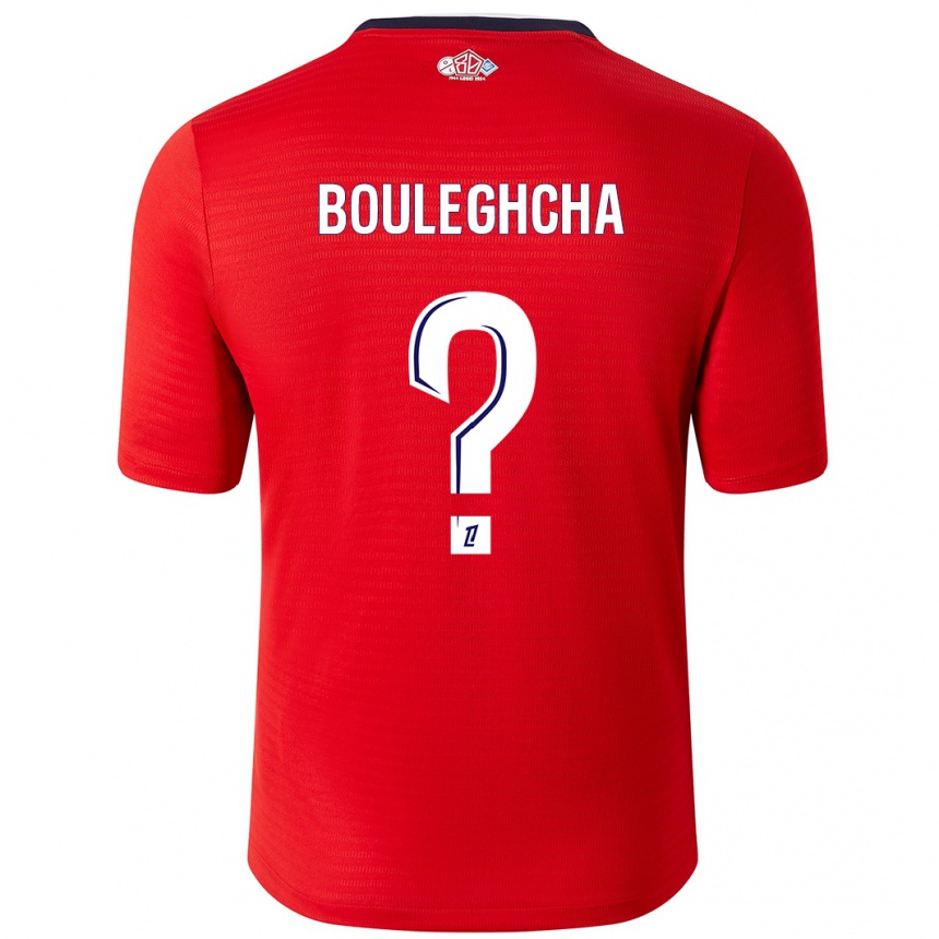 Enfant Football Maillot Ismail Bouleghcha #0 Rouge Blanc Tenues Domicile 2024/25