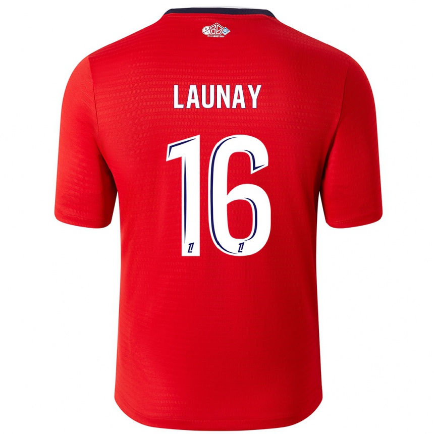 Enfant Football Maillot Elisa Launay #16 Rouge Blanc Tenues Domicile 2024/25