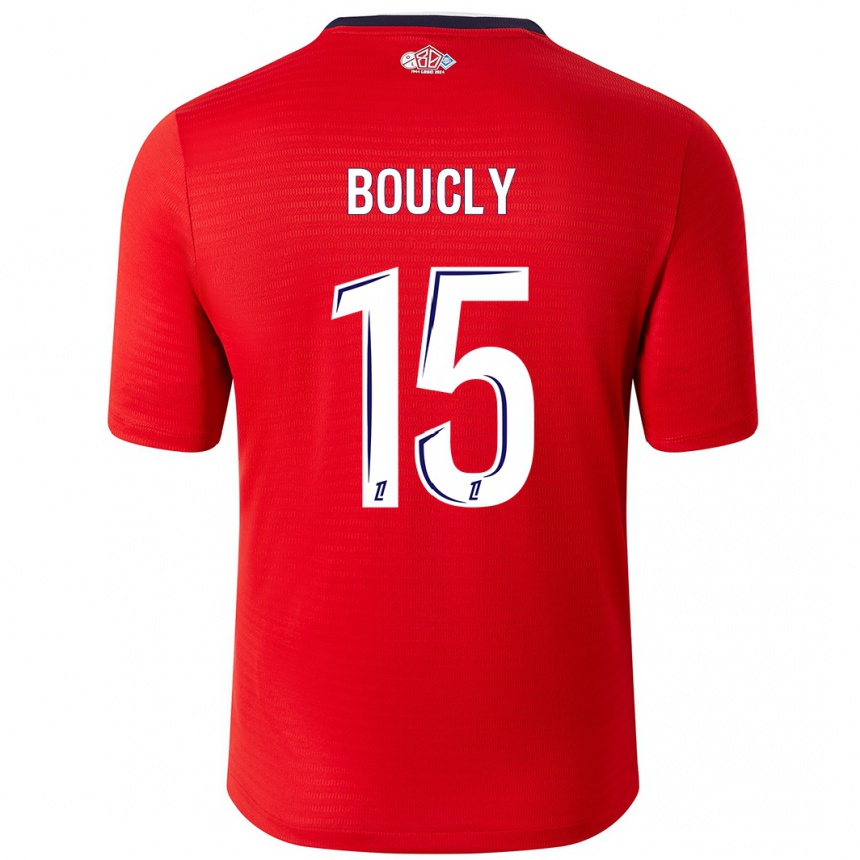 Enfant Football Maillot Maite Boucly #15 Rouge Blanc Tenues Domicile 2024/25