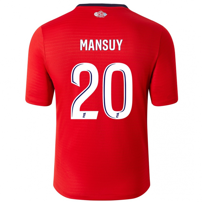 Enfant Football Maillot Heloise Mansuy #20 Rouge Blanc Tenues Domicile 2024/25