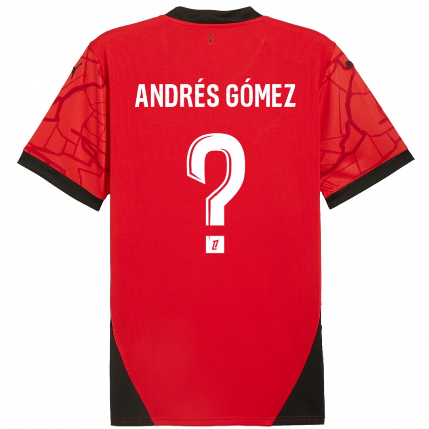 Enfant Football Maillot Carlos Andrés Gómez #0 Rouge Noir Tenues Domicile 2024/25