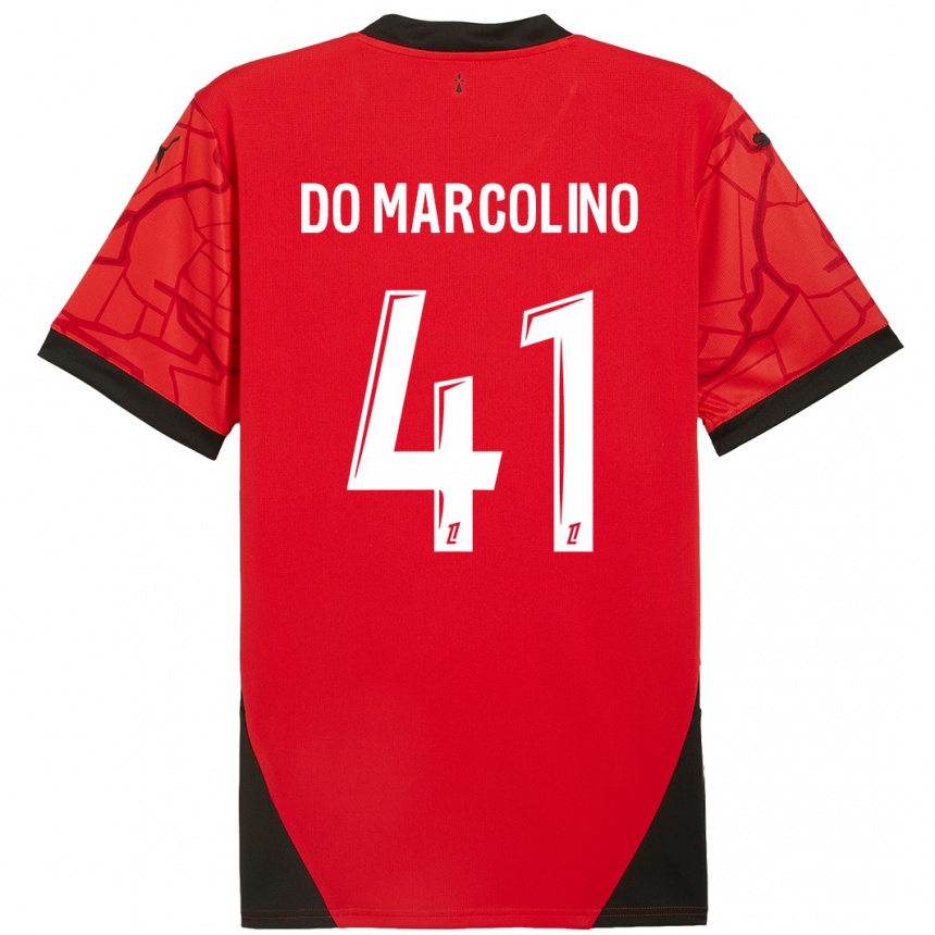 Enfant Football Maillot Alan Do Marcolino #41 Rouge Noir Tenues Domicile 2024/25