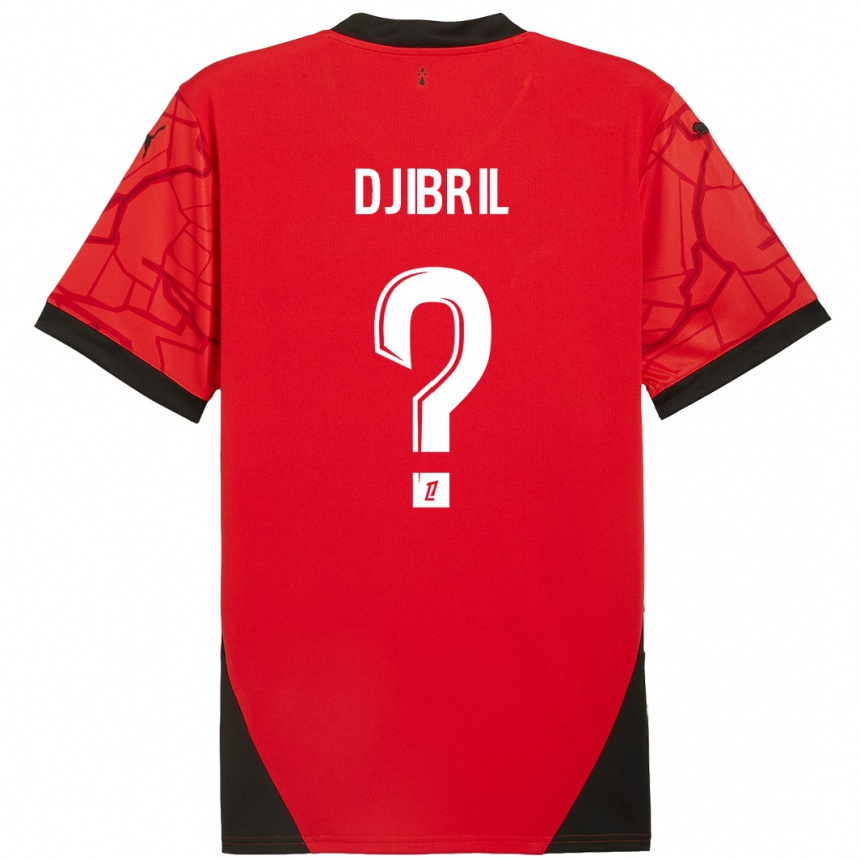 Enfant Football Maillot Djibril Diallo #0 Rouge Noir Tenues Domicile 2024/25