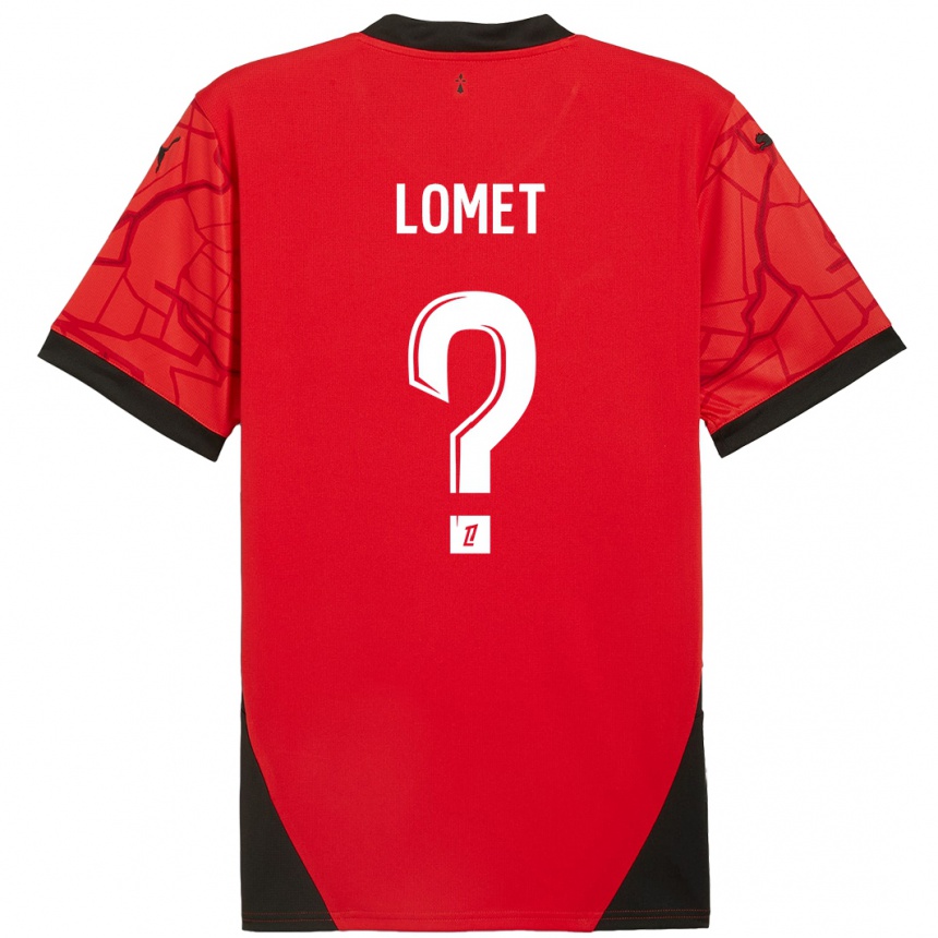 Enfant Football Maillot Ruben Lomet #0 Rouge Noir Tenues Domicile 2024/25