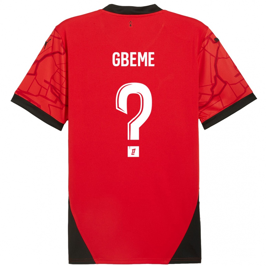 Enfant Football Maillot Mervin Gbeme #0 Rouge Noir Tenues Domicile 2024/25