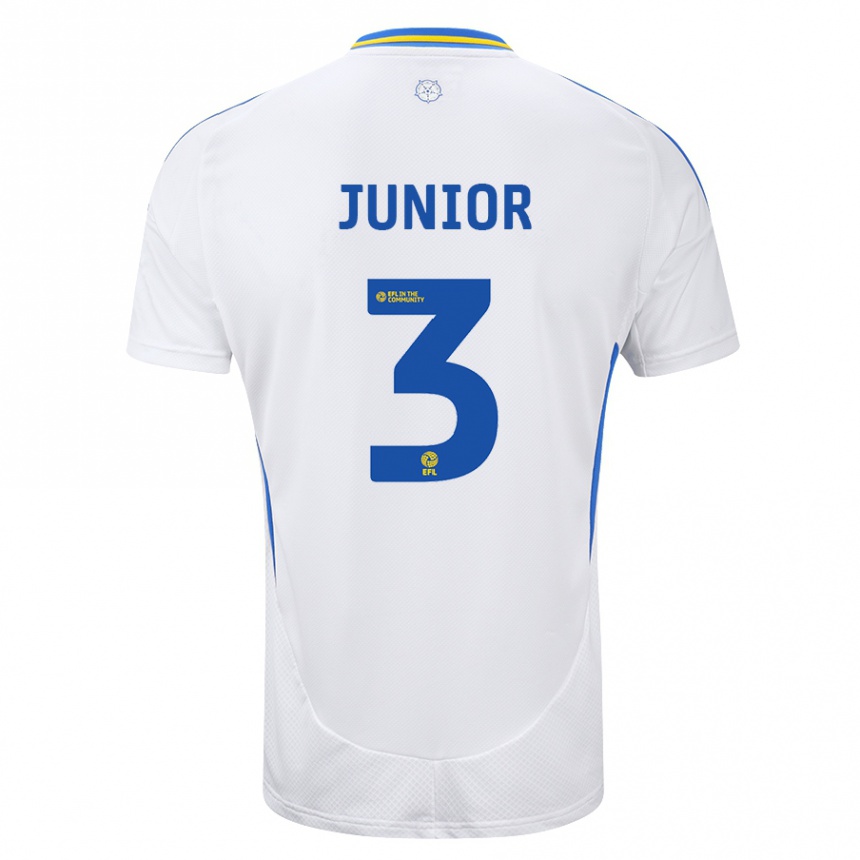 Enfant Football Maillot Junior Firpo #3 Blanc Bleu Tenues Domicile 2024/25