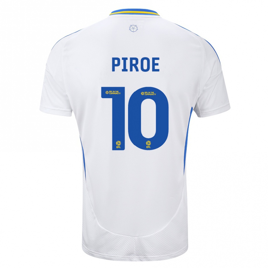 Enfant Football Maillot Joël Piroe #10 Blanc Bleu Tenues Domicile 2024/25