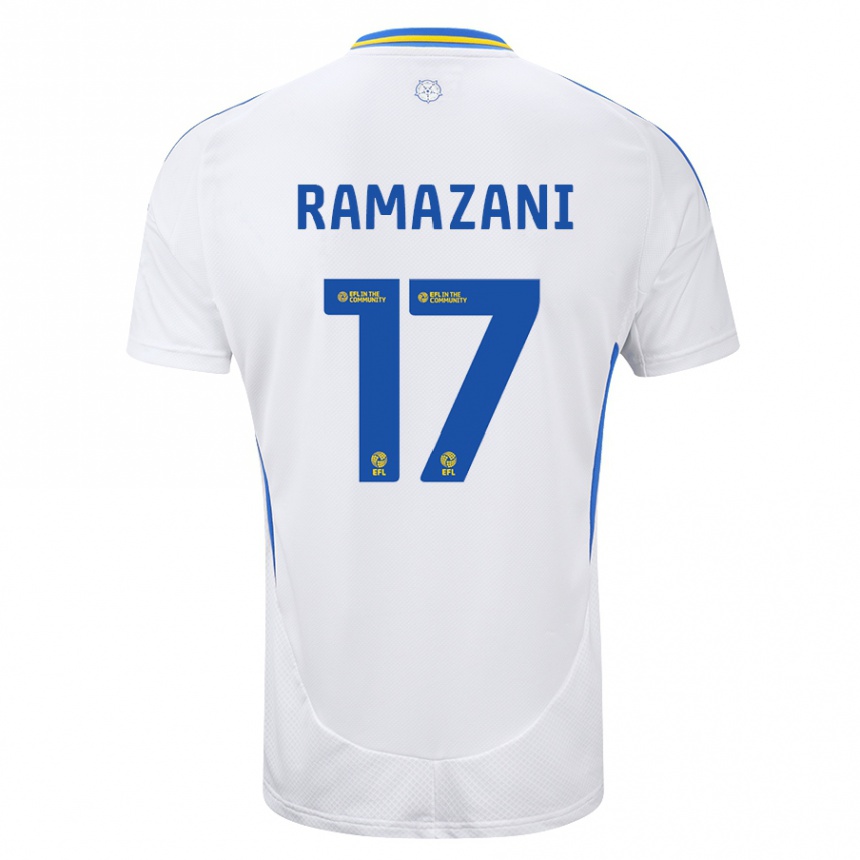 Enfant Football Maillot Largie Ramazani #17 Blanc Bleu Tenues Domicile 2024/25