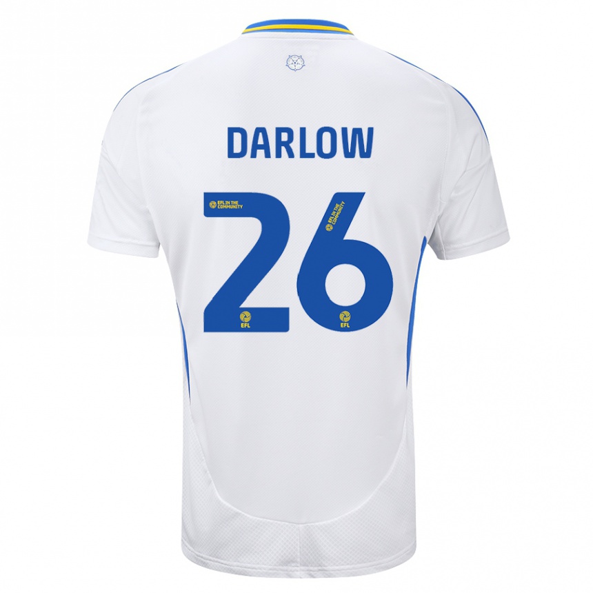 Enfant Football Maillot Karl Darlow #26 Blanc Bleu Tenues Domicile 2024/25