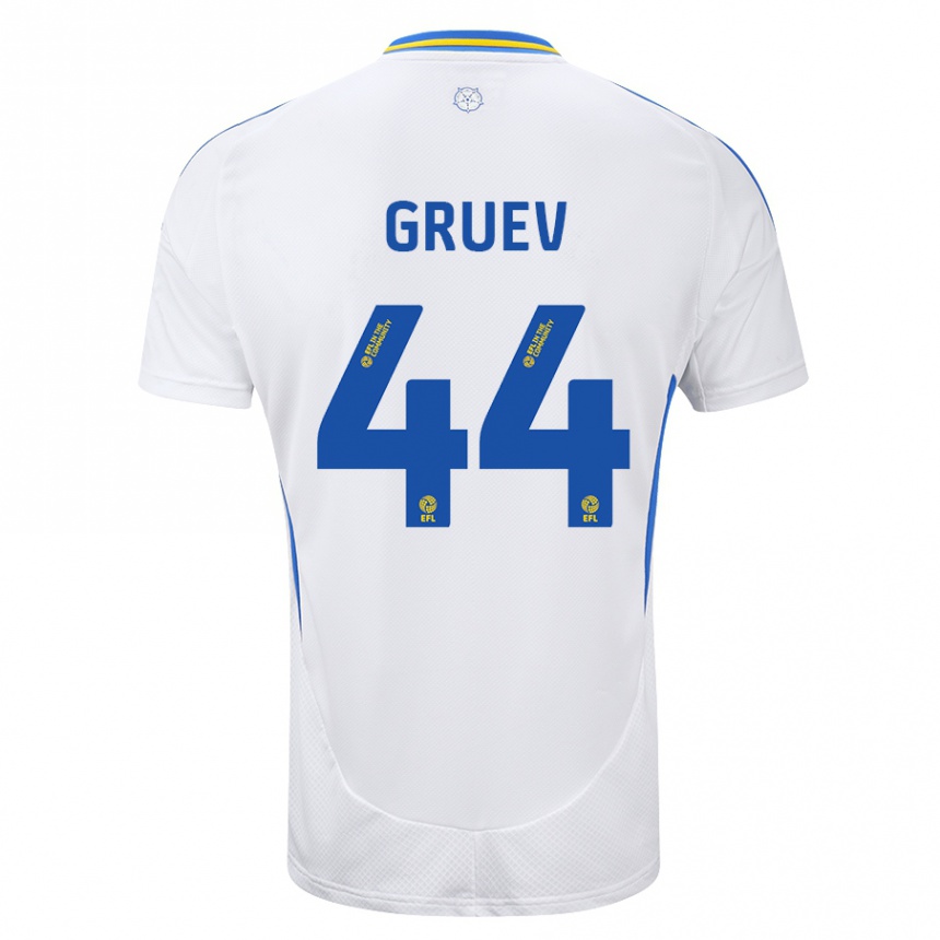 Enfant Football Maillot Ilia Gruev #44 Blanc Bleu Tenues Domicile 2024/25