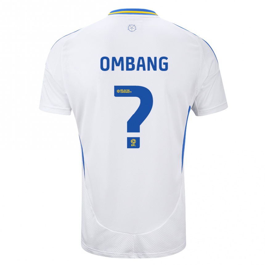 Enfant Football Maillot Darryl Ombang #0 Blanc Bleu Tenues Domicile 2024/25