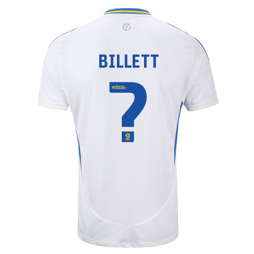 Enfant Football Maillot Joe Billett #0 Blanc Bleu Tenues Domicile 2024/25