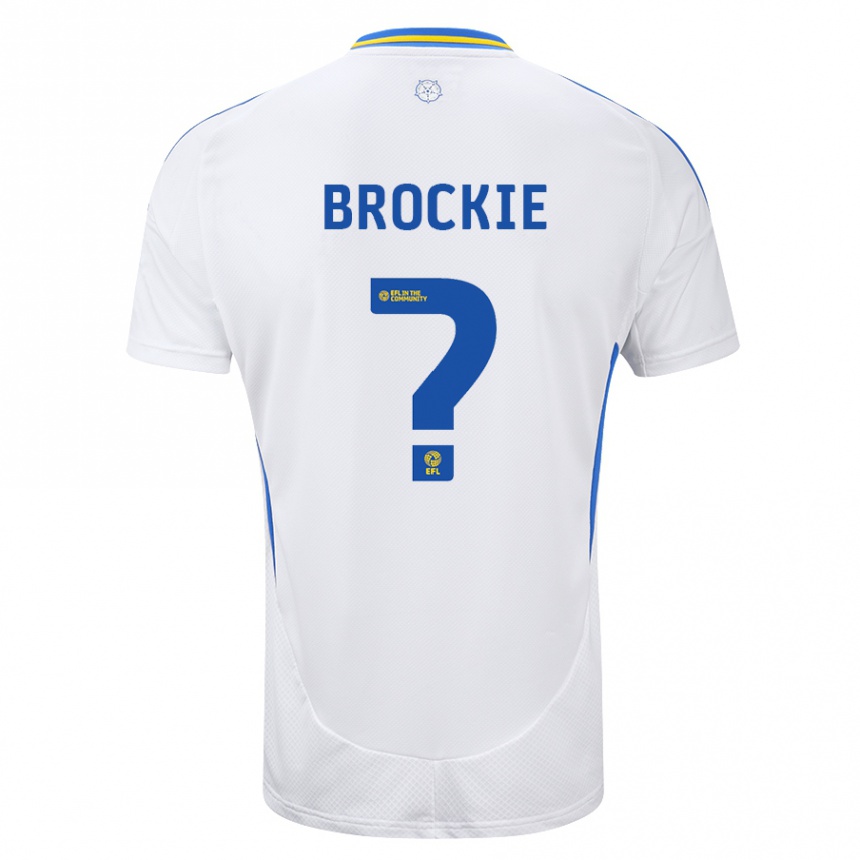 Enfant Football Maillot Devon Brockie #0 Blanc Bleu Tenues Domicile 2024/25