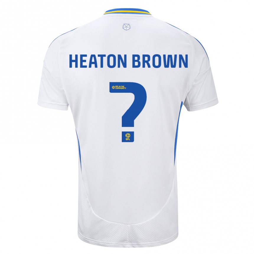 Enfant Football Maillot Heaton Brown #0 Blanc Bleu Tenues Domicile 2024/25